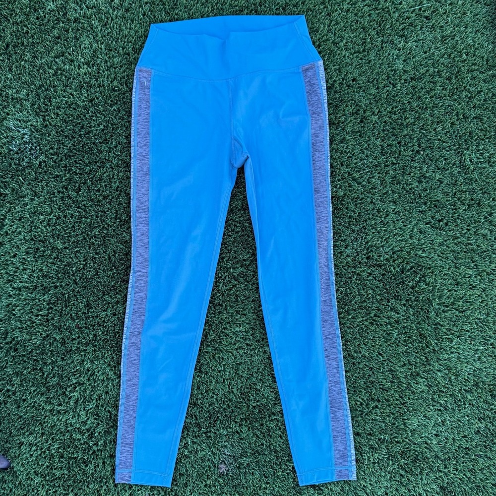 Vuori Blue Performance Leggings Side Stripe Athleisure Athletic‎ Women's Medium